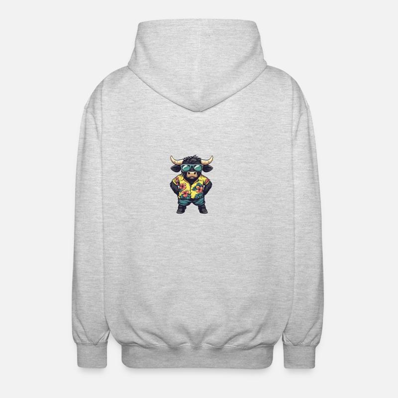 Stier Comic Cool Sommer - Unisex Kapuzenjacke - Hellgrau meliert