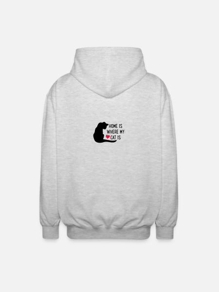 Cat - Unisex Hooded Jacket - light heather grey