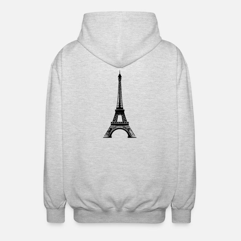 Tour Eiffel - Veste à capuche unisexe - gris clair chiné