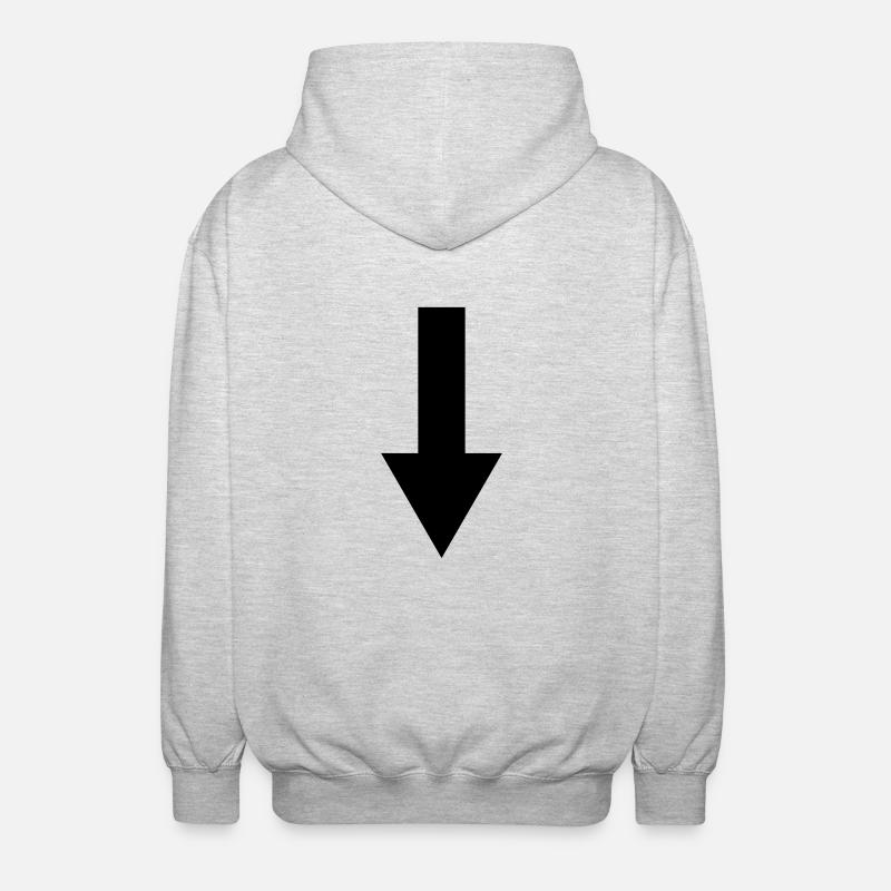 flèche bas - Veste à capuche unisexe - gris clair chiné