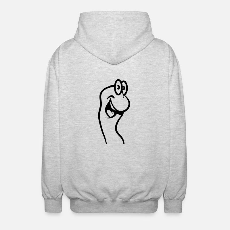 Worm funny fun - Unisex Hooded Jacket - light heather grey