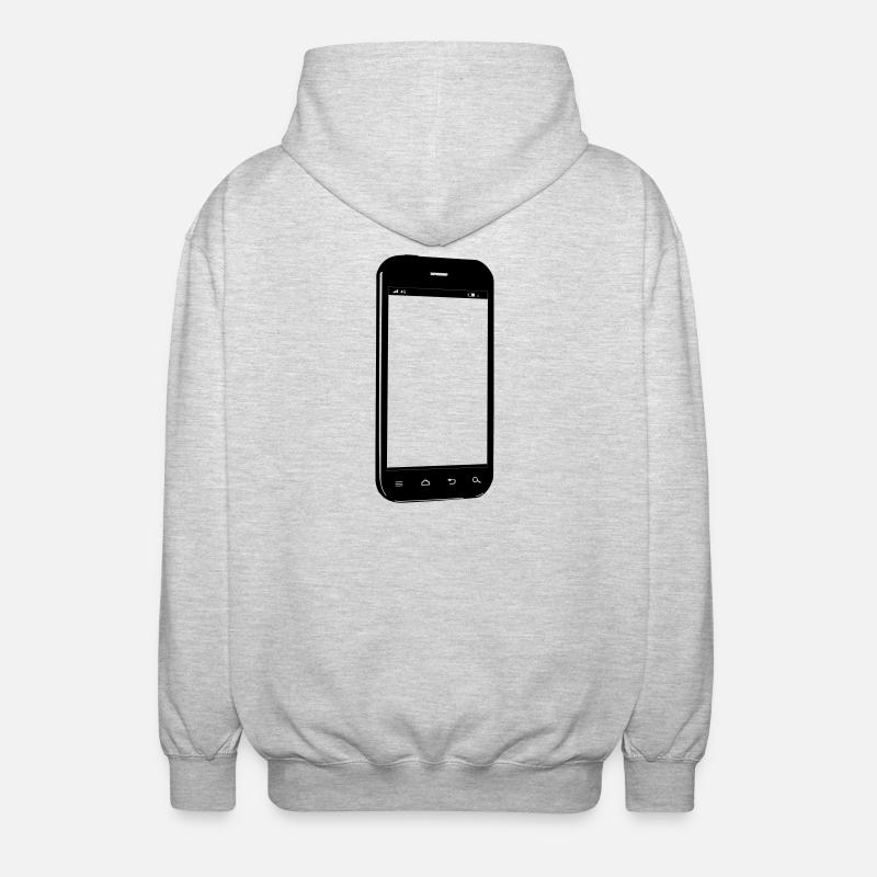 Smartphone - Unisex Kapuzenjacke - Hellgrau meliert