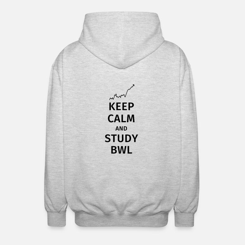 keep calm and study bwl - Unisex Kapuzenjacke - Hellgrau meliert