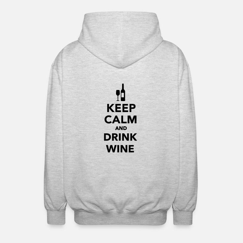 Keep calm and drink Wine - Veste à capuche unisexe - gris clair chiné