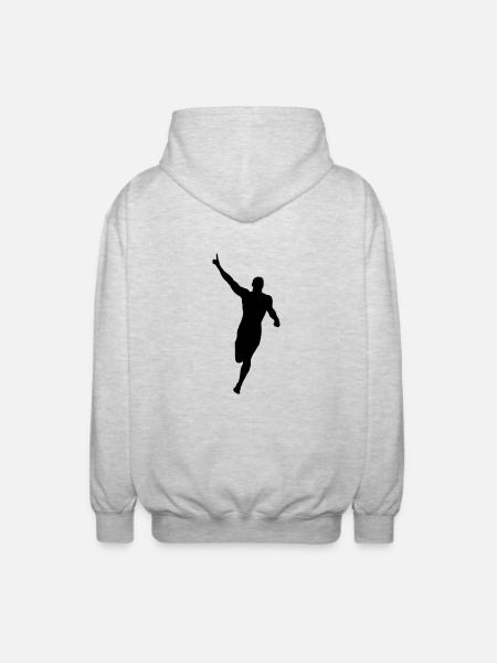 man who wins - race - Unisex Hooded Jacket - light heather grey