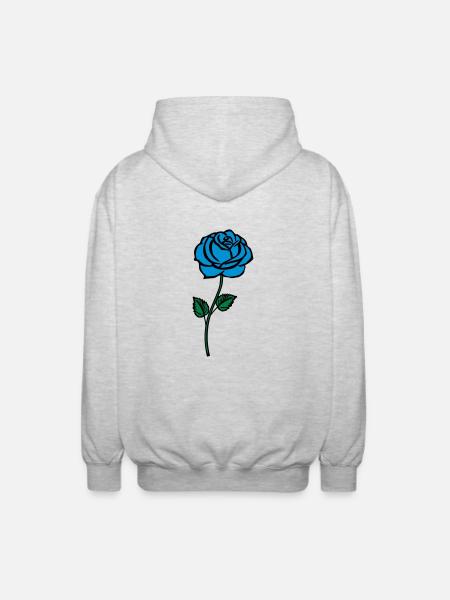 blue__rose - Unisex Hooded Jacket - light heather grey