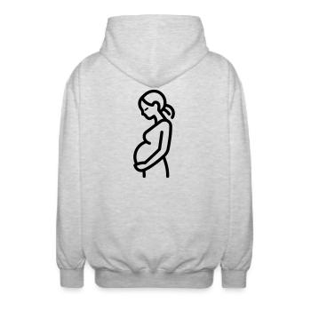 femme enceinte - Veste à capuche unisexe - gris clair chiné - Dos - AI Model Male 185 light (185cm)