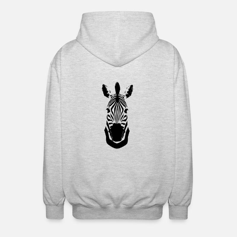 Zebra - Unisex Kapuzenjacke - Hellgrau meliert