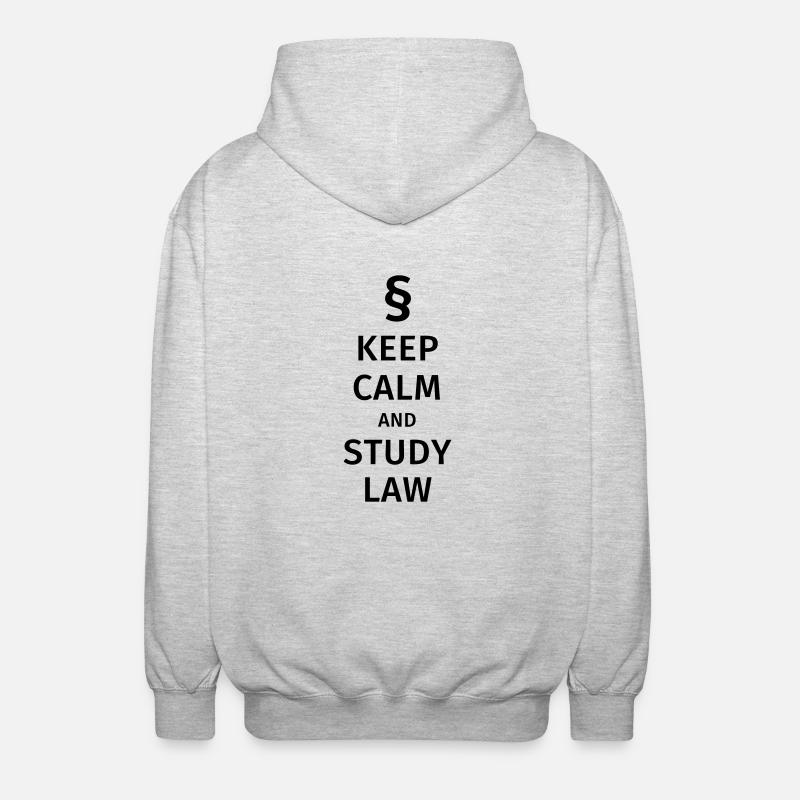 keep calm and study law - Unisex Kapuzenjacke - Hellgrau meliert