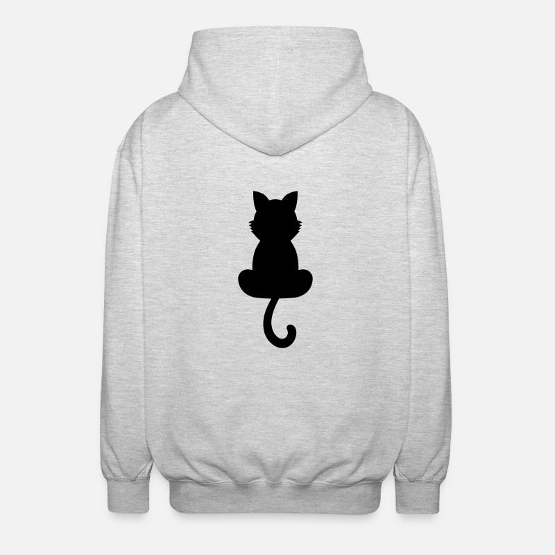 chat - Veste à capuche unisexe - gris clair chiné