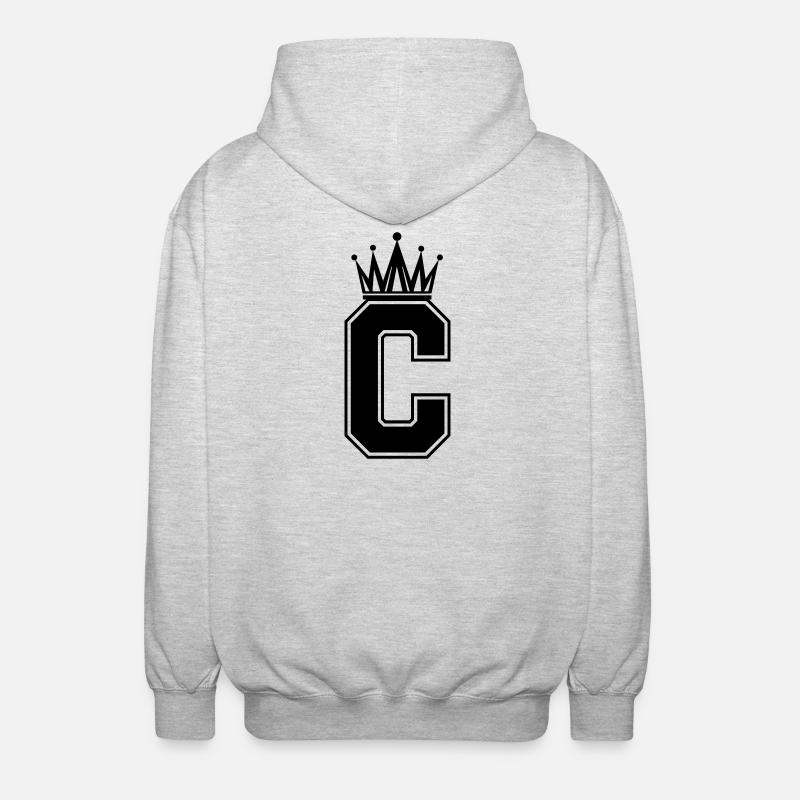 Buchstabe C - Unisex Kapuzenjacke - Hellgrau meliert