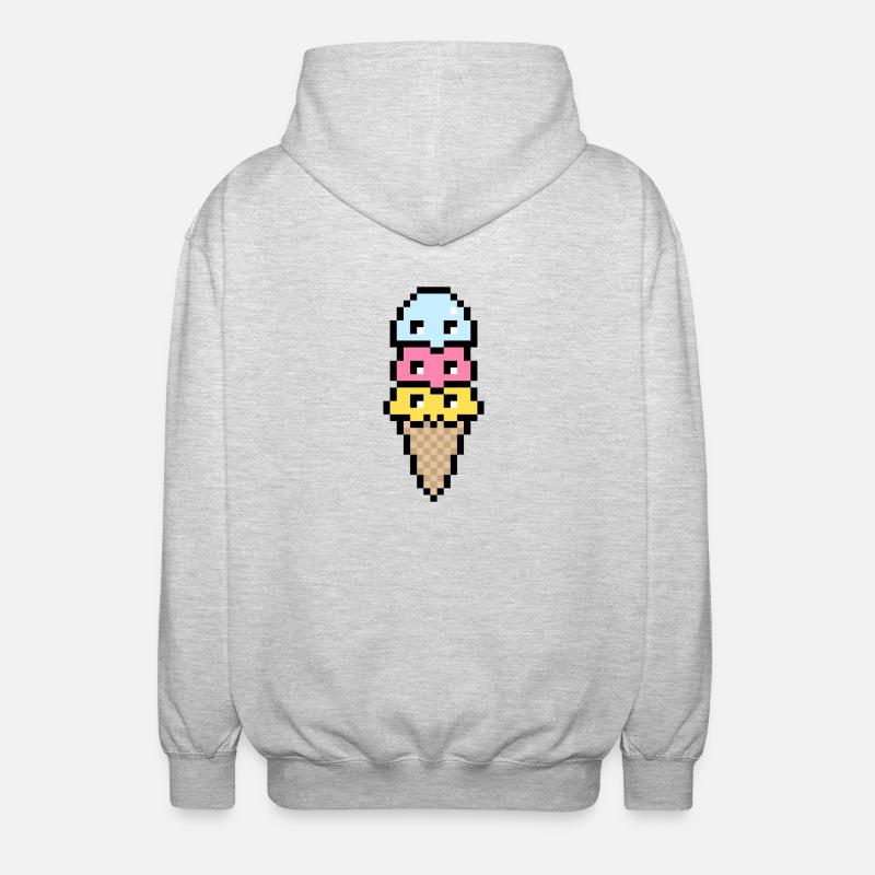 Kawaii Icecream - Unisex Hooded Jacket - light heather grey