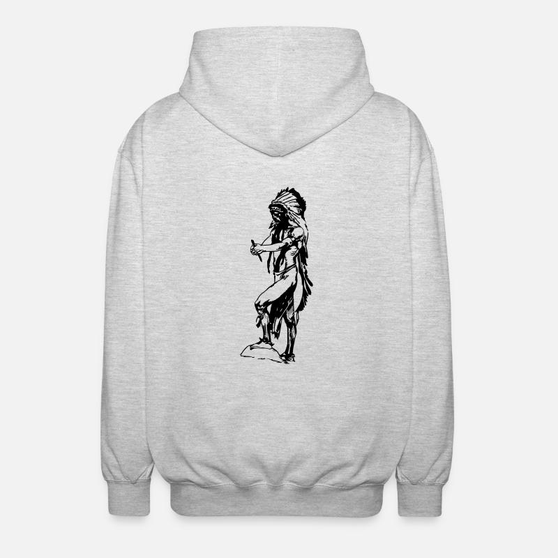 Indians america idea gift natives - Unisex Hooded Jacket - light heather grey