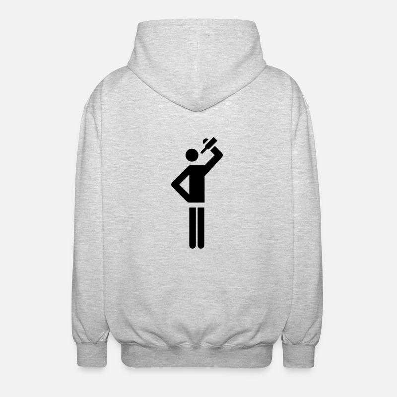 Flunkyball Trinker - Unisex Kapuzenjacke - Hellgrau meliert