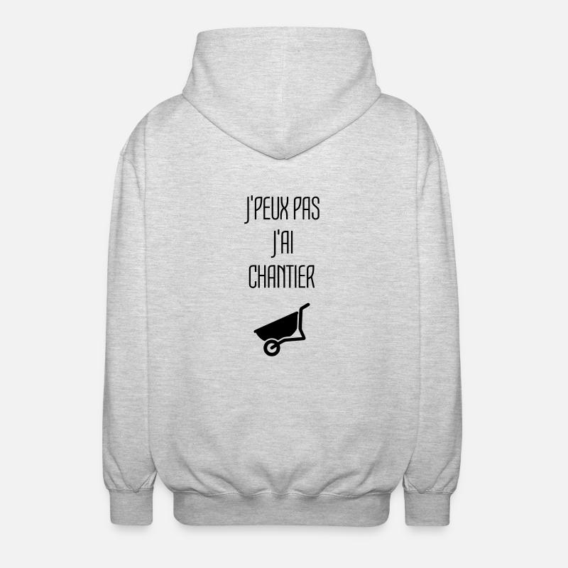 Chantier Construction Maçon Ciment Construire - Veste à capuche unisexe - gris clair chiné