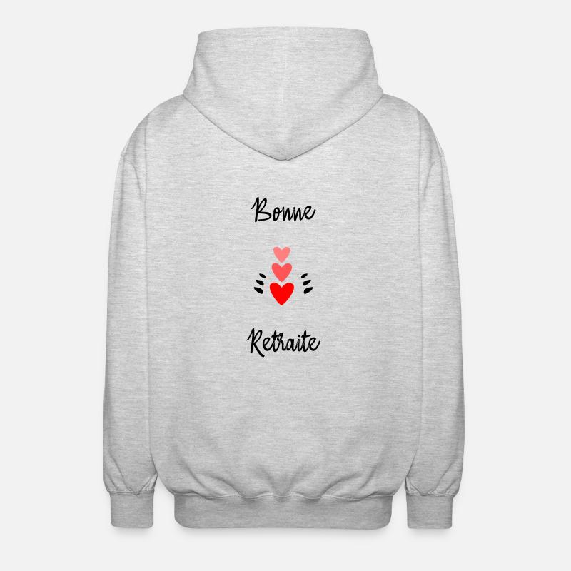 RETRAITE. BONNE RETRAITE. JOYEUSE RETRAITE - Veste à capuche unisexe - gris clair chiné