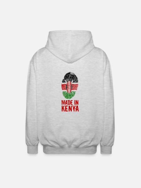 Made In Kenya / Kenya - Unisex Hooded Jacket - light heather grey