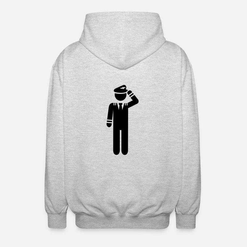 Pilot - Unisex Kapuzenjacke - Hellgrau meliert