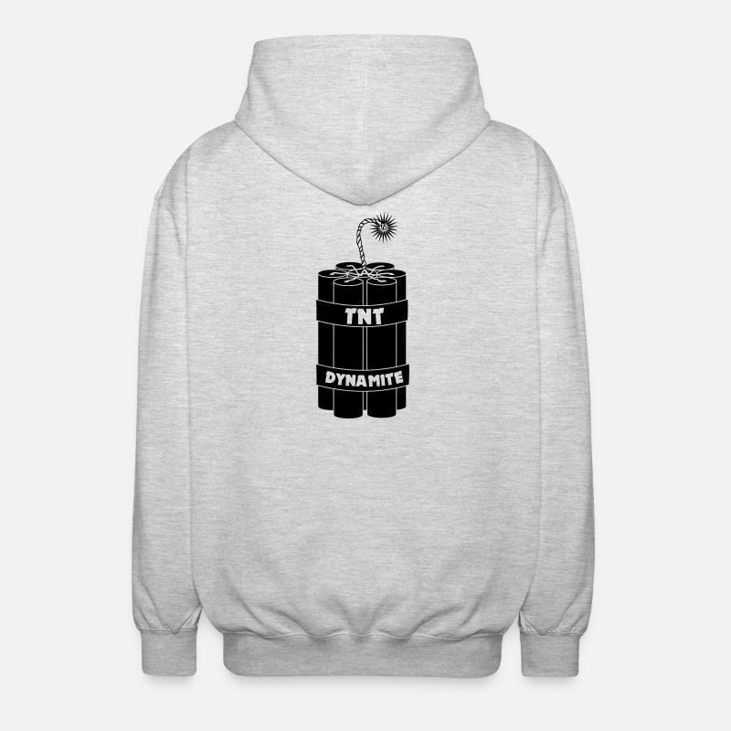 Seven burning dynamite sticks - Unisex Hooded Jacket - light heather grey