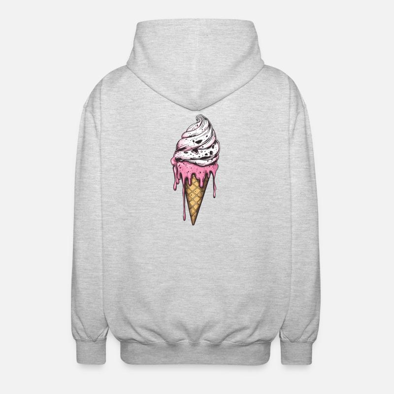 Eiscreme Eis - Unisex Kapuzenjacke - Hellgrau meliert