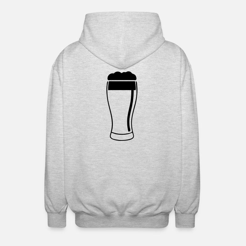 Bierglas mit üppigem Schaum - Unisex Kapuzenjacke - Hellgrau meliert