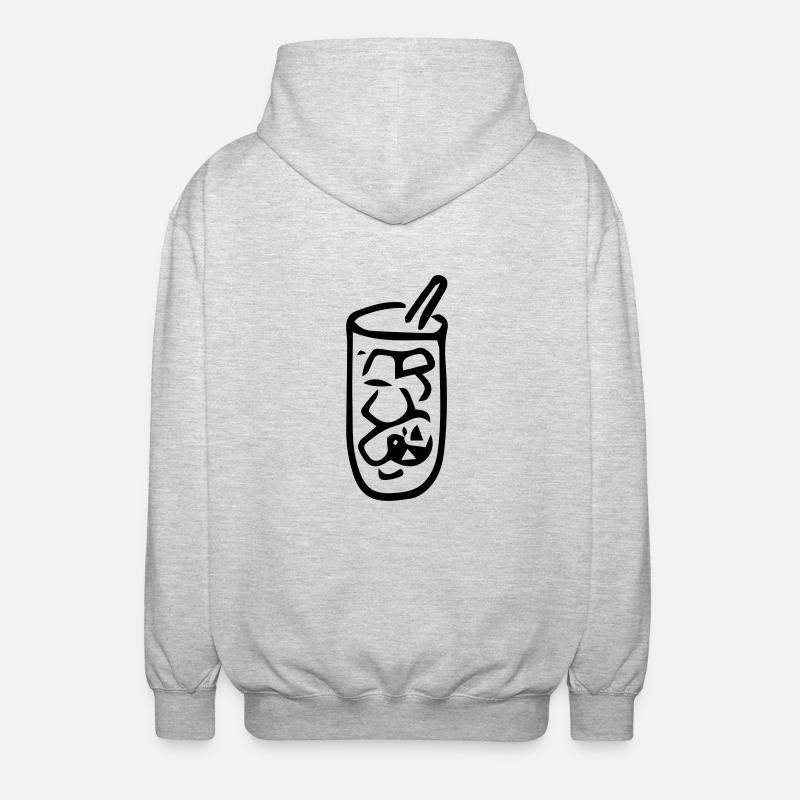 Eistee,Zitrone,Eiswürfel,Alkohol,Tee,Soda,Eis - Unisex Kapuzenjacke - Hellgrau meliert