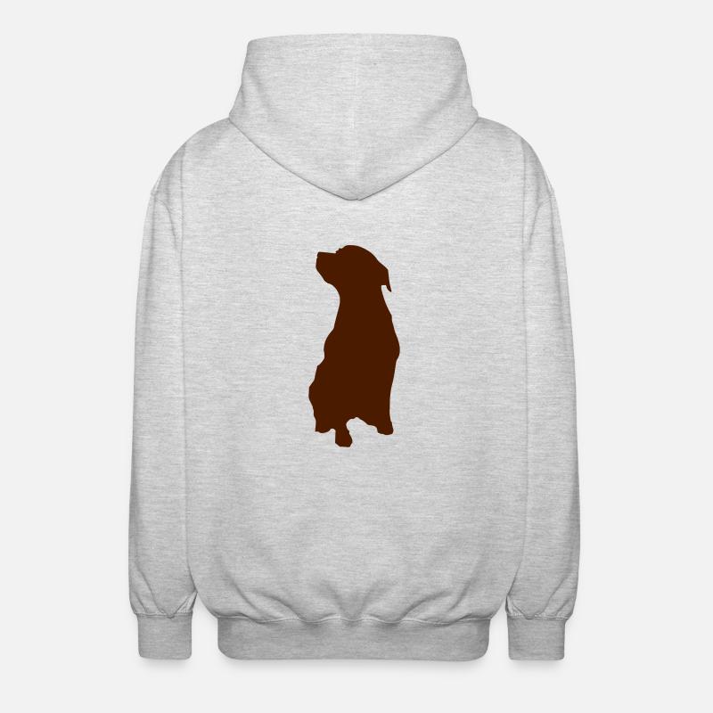 Hund - Unisex Kapuzenjacke - Hellgrau meliert