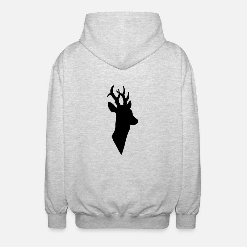 Rehbock - Unisex Kapuzenjacke - Hellgrau meliert