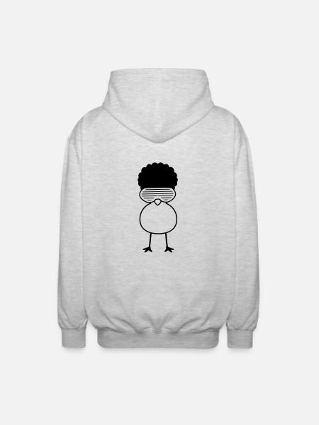 Funky Chick - Unisex Hooded Jacket - light heather grey