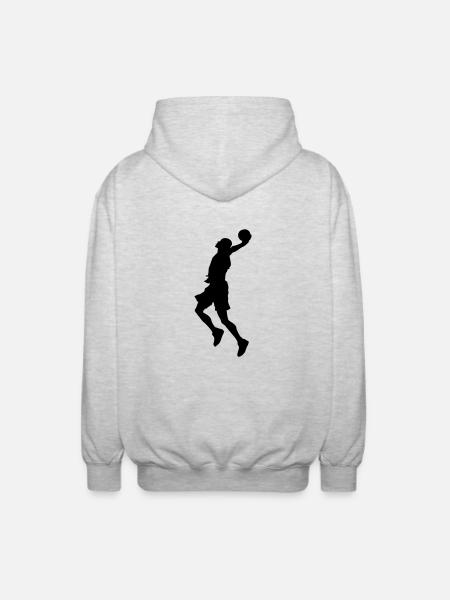 Basketball - Unisex Kapuzenjacke - Hellgrau meliert