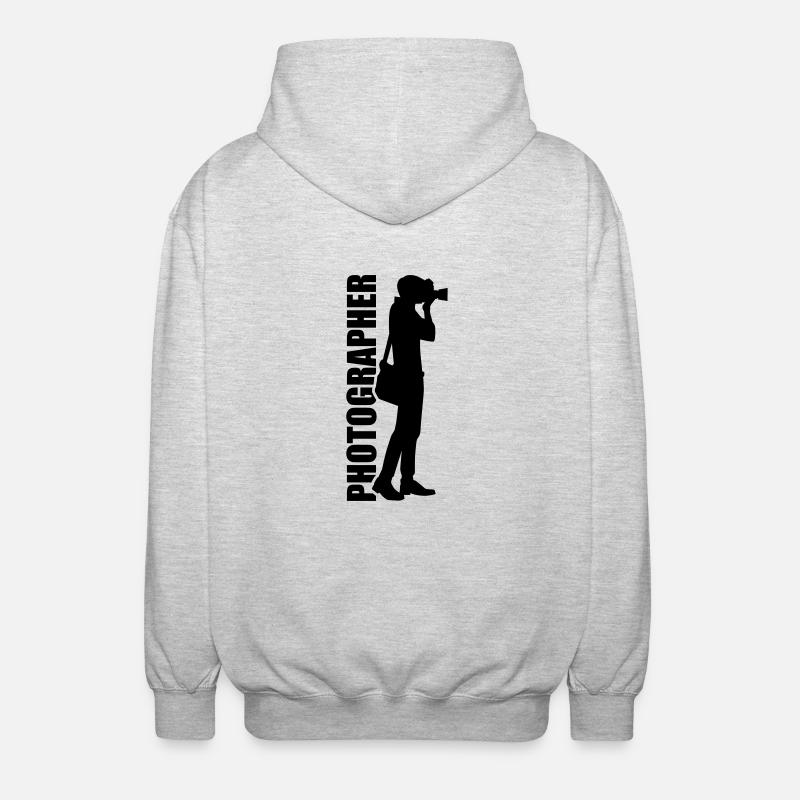 Fotograf - Unisex Kapuzenjacke - Hellgrau meliert