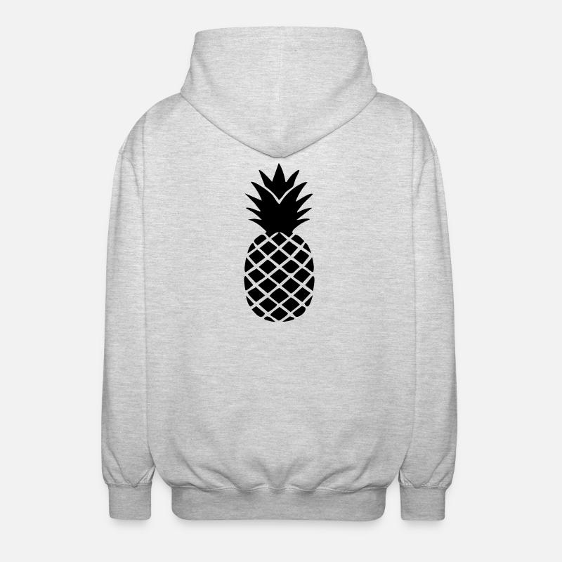 Pineapple Silhouette – Tropical Statement Design - Unisex Hooded Jacket - light heather grey
