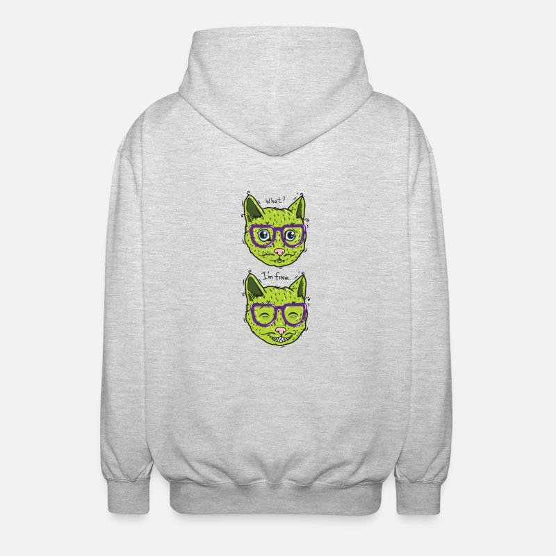 chat végétalien se sent bien - Veste à capuche unisexe - gris clair chiné