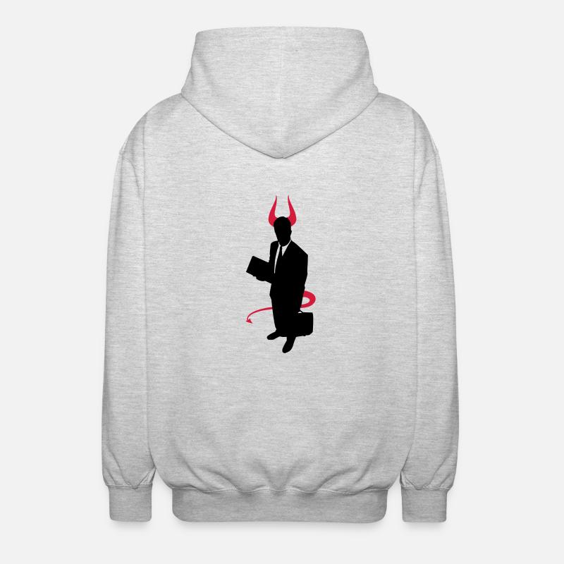 Business Devil - Unisex Kapuzenjacke - Hellgrau meliert