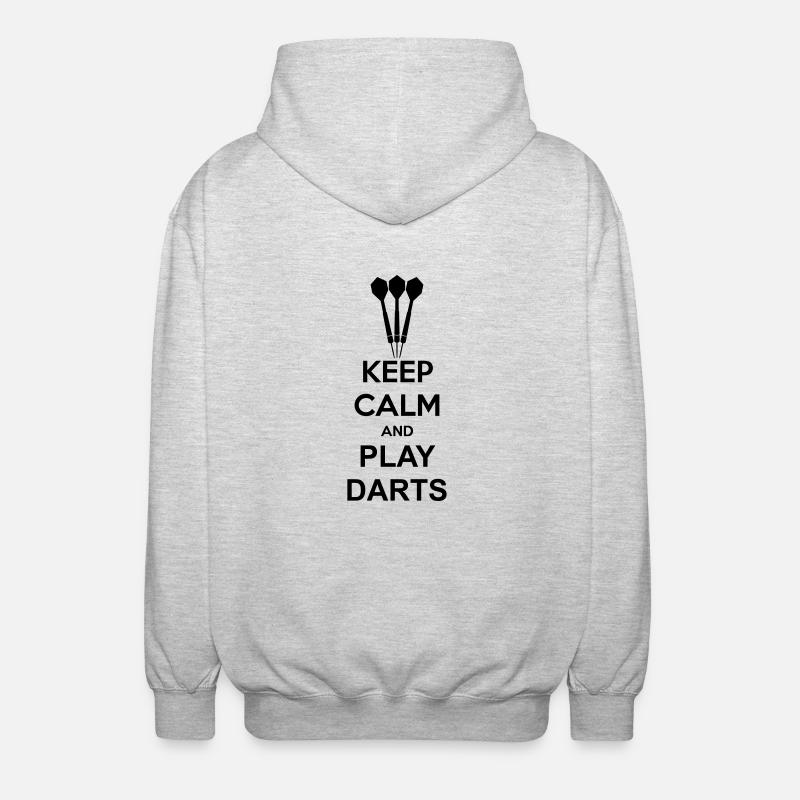 Keep Calm And Play Darts - Unisex Kapuzenjacke - Hellgrau meliert
