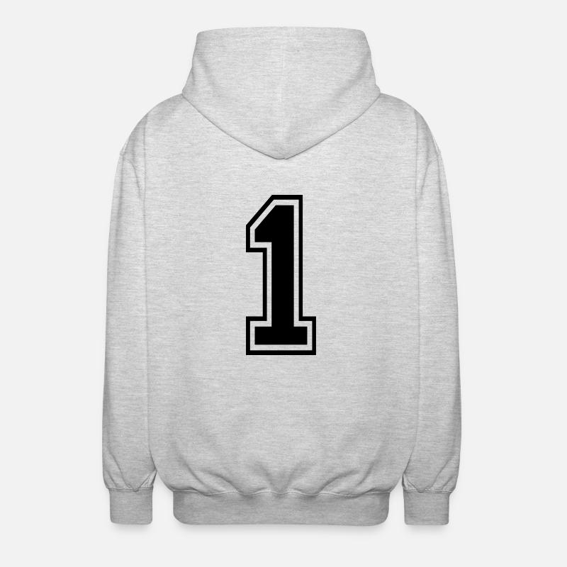 1 - Unisex Kapuzenjacke - Hellgrau meliert