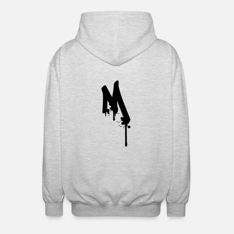 M graffiti gouttes Farbklex spray - Veste à capuche unisexe - gris clair chiné