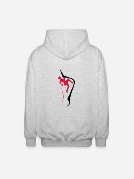 Climbing rope climber - Unisex Hooded Jacket - light heather grey