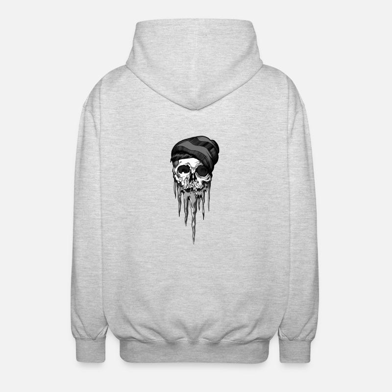 Frozen Skull - Unisex Kapuzenjacke - Hellgrau meliert