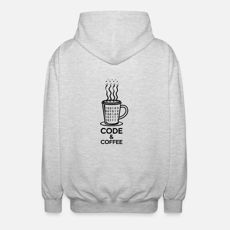 Code & Café – Duo Parfait - Veste à capuche unisexe - gris clair chiné