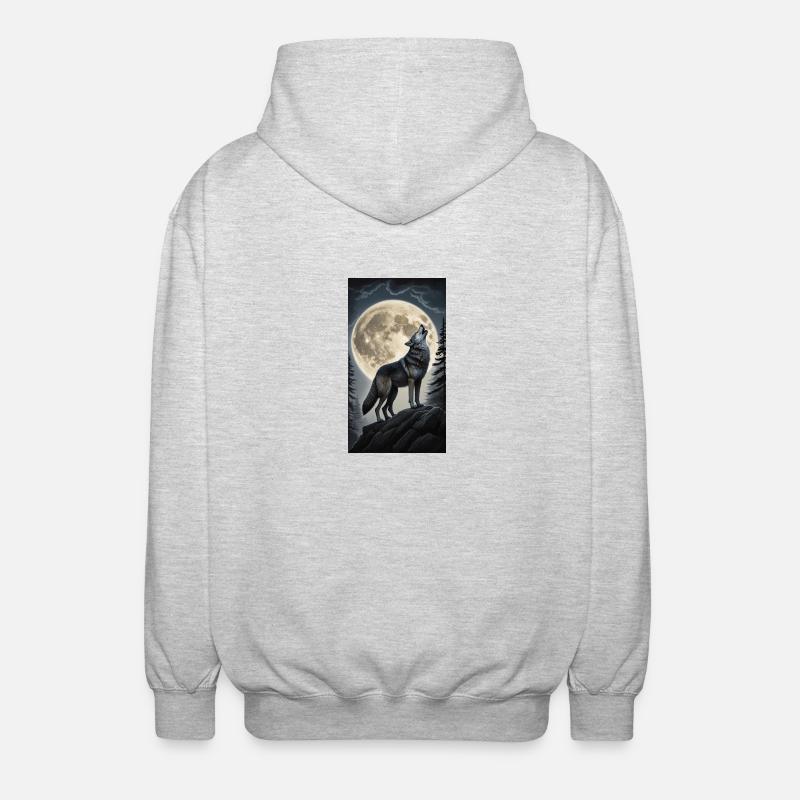 Wolf - Unisex Kapuzenjacke - Hellgrau meliert