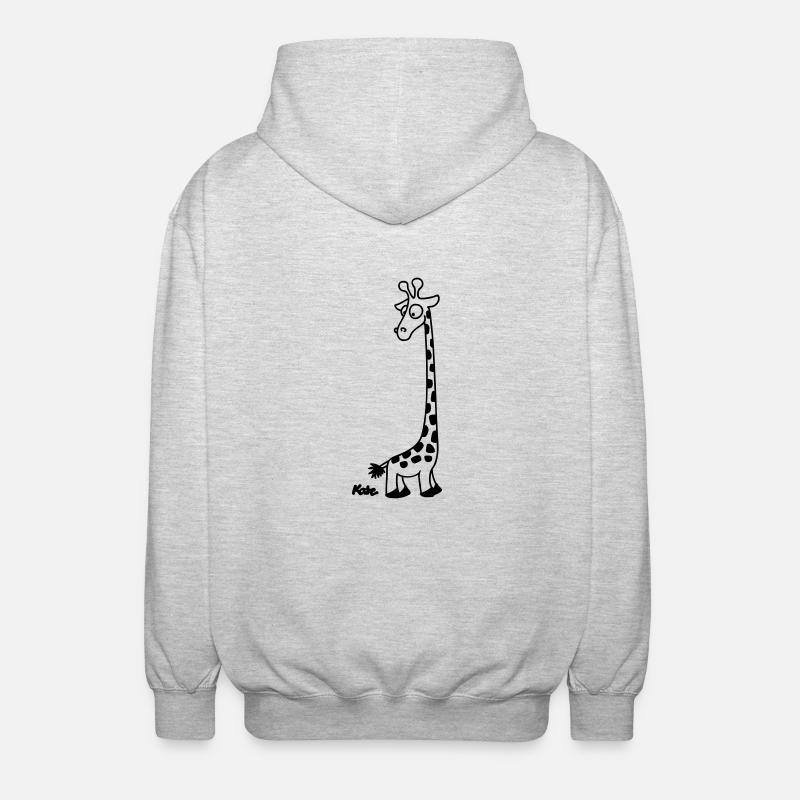 Giraffe - Unisex Kapuzenjacke - Hellgrau meliert