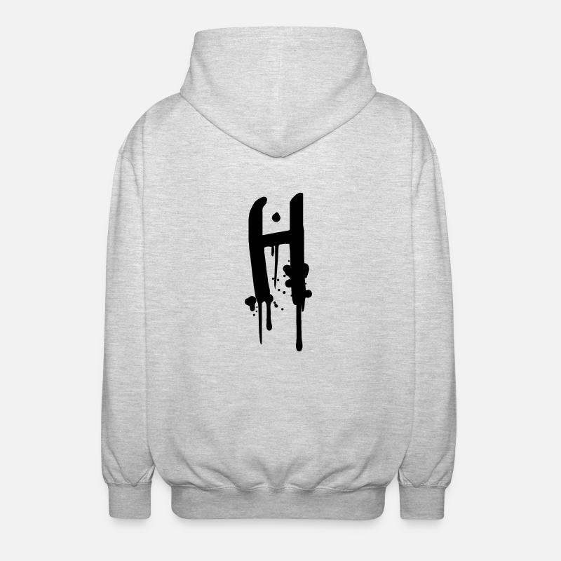 Graffiti H gouttes Farbklex spray - Veste à capuche unisexe - gris clair chiné