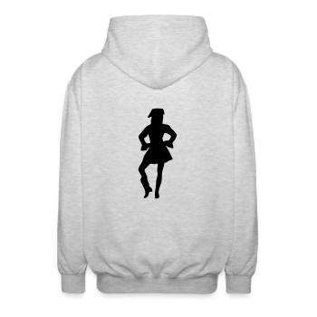 Funkenmarie - Unisex Kapuzenjacke - Hellgrau meliert - Hinten - AI Model Male 185 light (185cm)