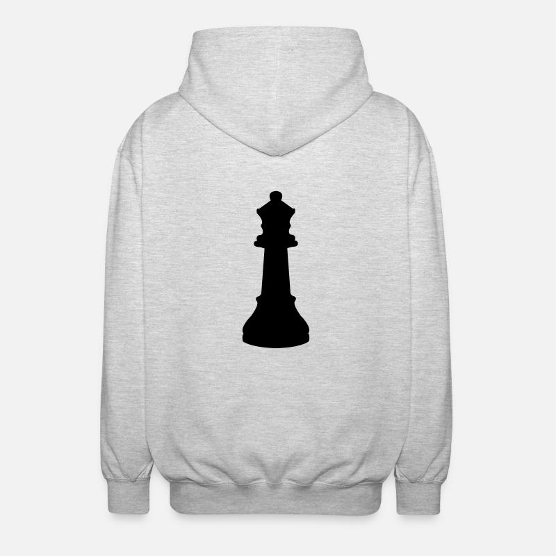 schach_dame - Unisex Kapuzenjacke - Hellgrau meliert