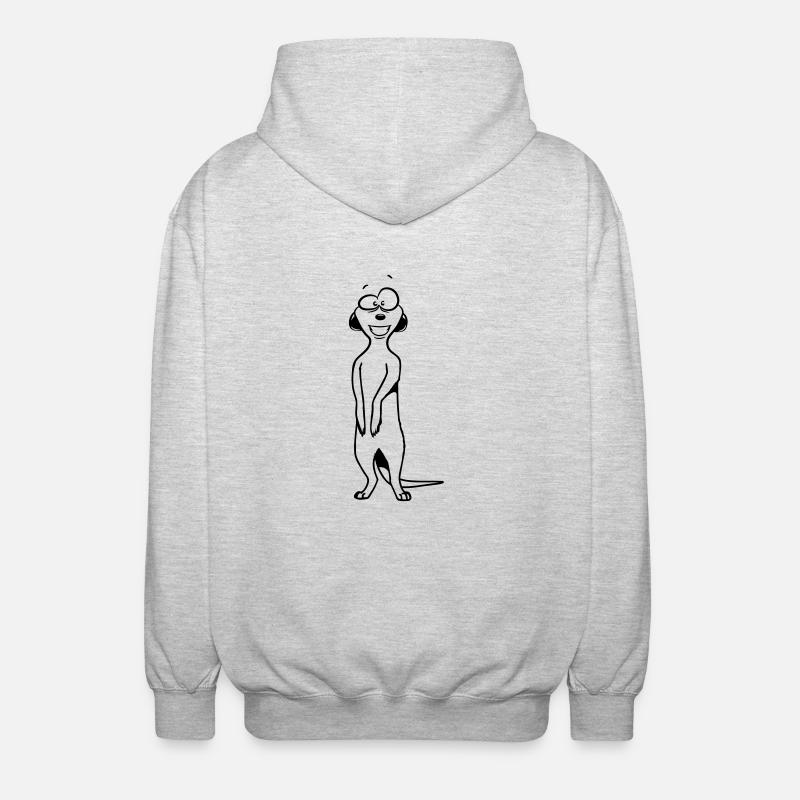 Suricates doux drôle - Veste à capuche unisexe - gris clair chiné