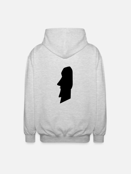 moai_02 - Unisex Hooded Jacket - light heather grey