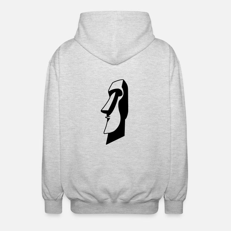 moai_01 - Veste à capuche unisexe - gris clair chiné