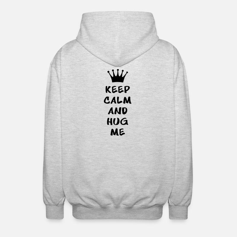 KEEP CALM AND HUG ME - Unisex Kapuzenjacke - Hellgrau meliert