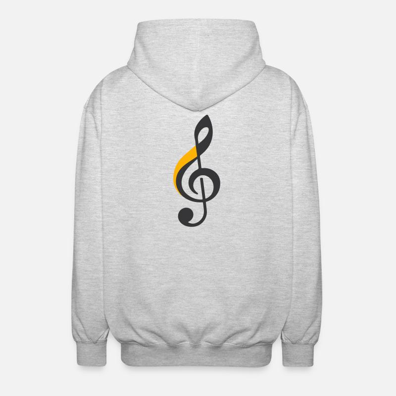 Symbole de la clé de sol - Veste à capuche unisexe - gris clair chiné